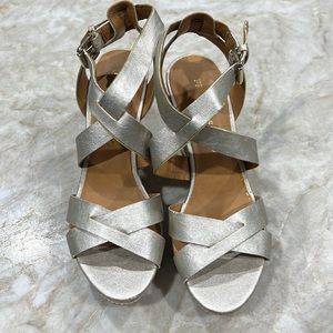 Franco Sarto Gold Wedge Heel Size 7 No Box